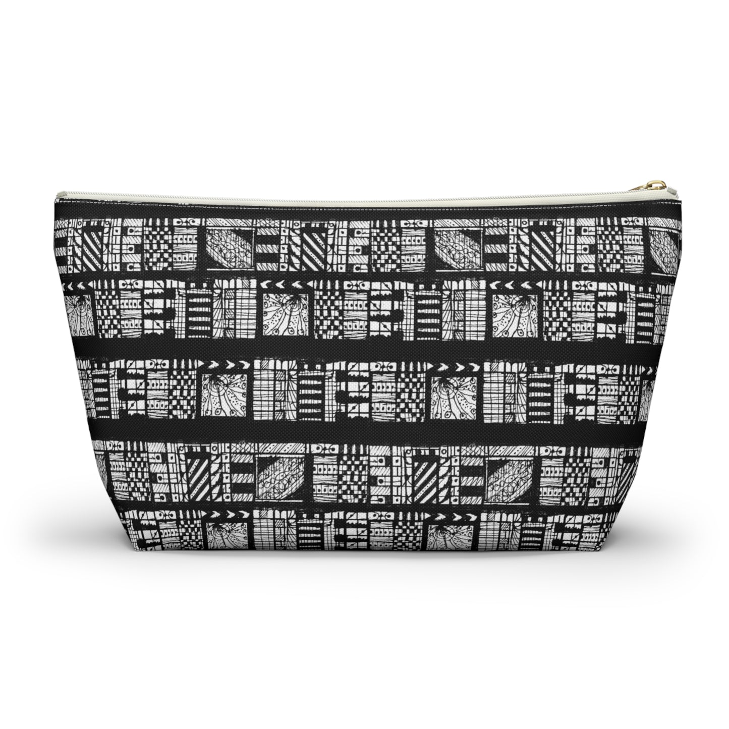 Tribal Black & White Accessory Pouch w T-bottom