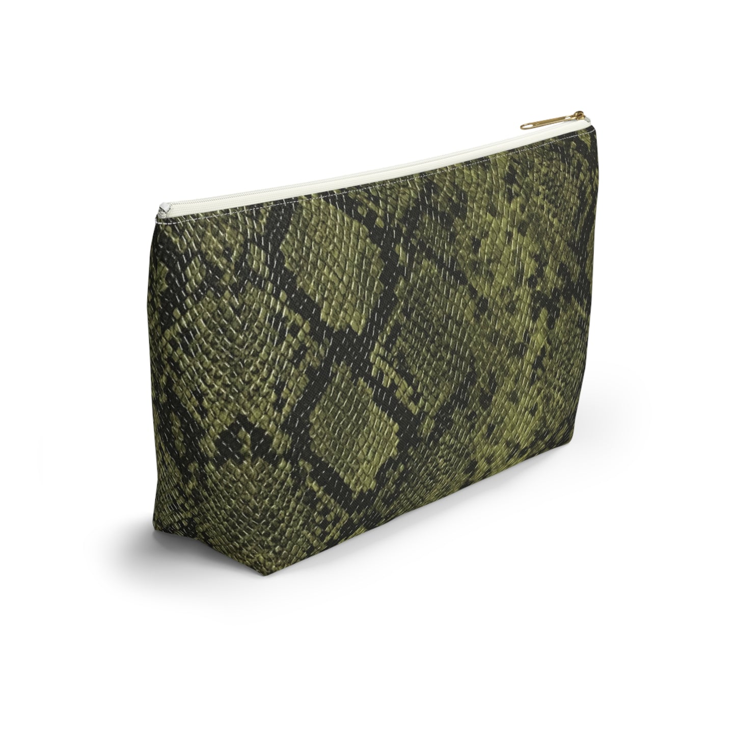 Faux Python in Green Accessory Pouch w T-bottom