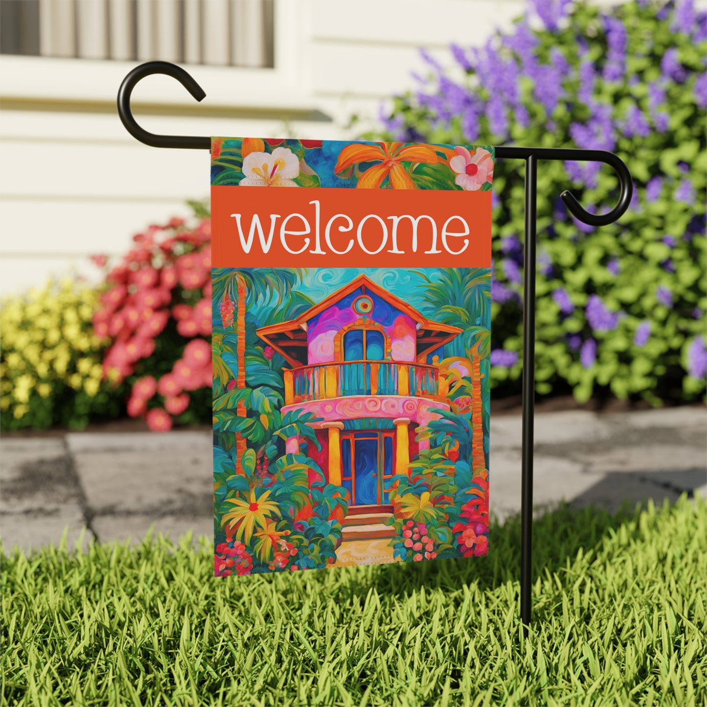 Beach House Welcome 2-Sided Garden & House Flag/Banner