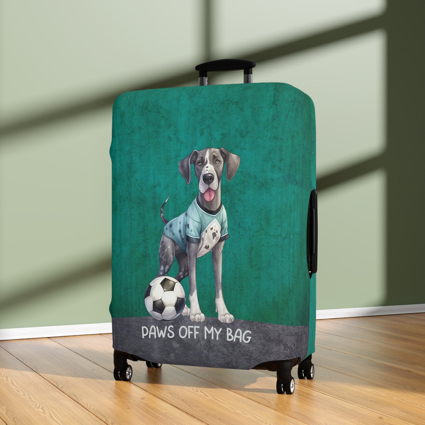 Great Dane with Soccer Ball Paws Off My Bag Luggage Cover