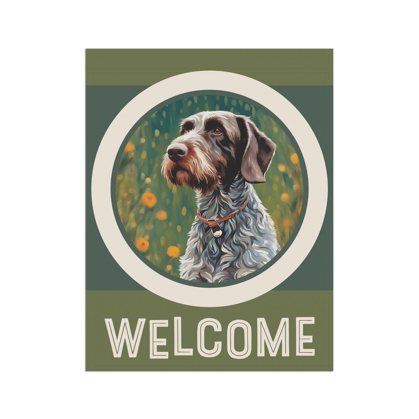 German Wirehaired Pointer Welcome 2-Sided Garden & House Flag/Banner