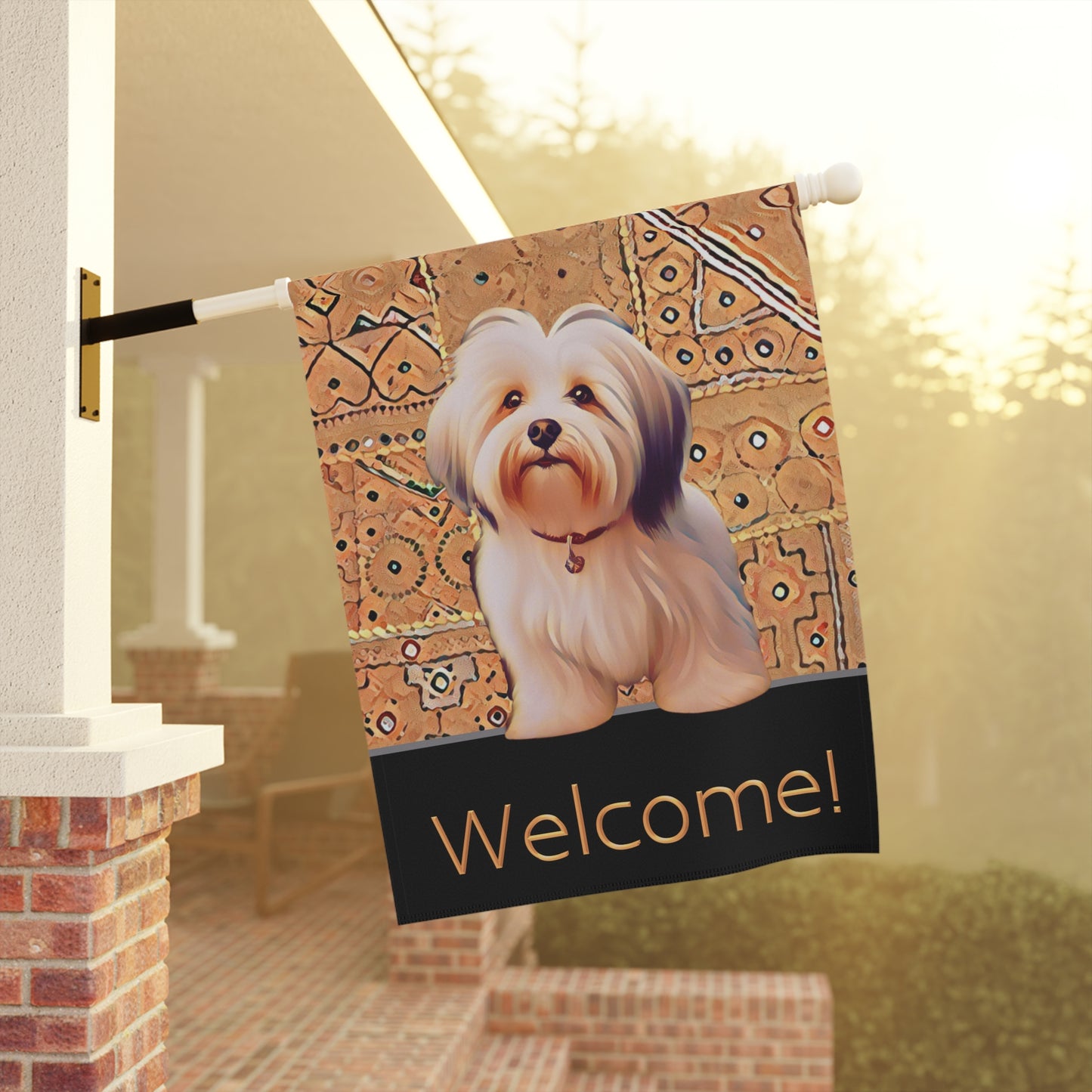 Havanese Welcome 2-Sided Garden & House Flag/Banner