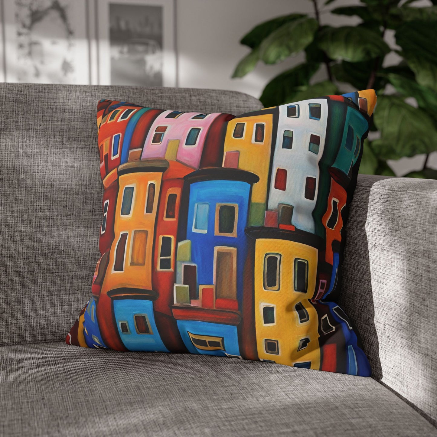 Neighbors Square Poly Canvas Pillowcase