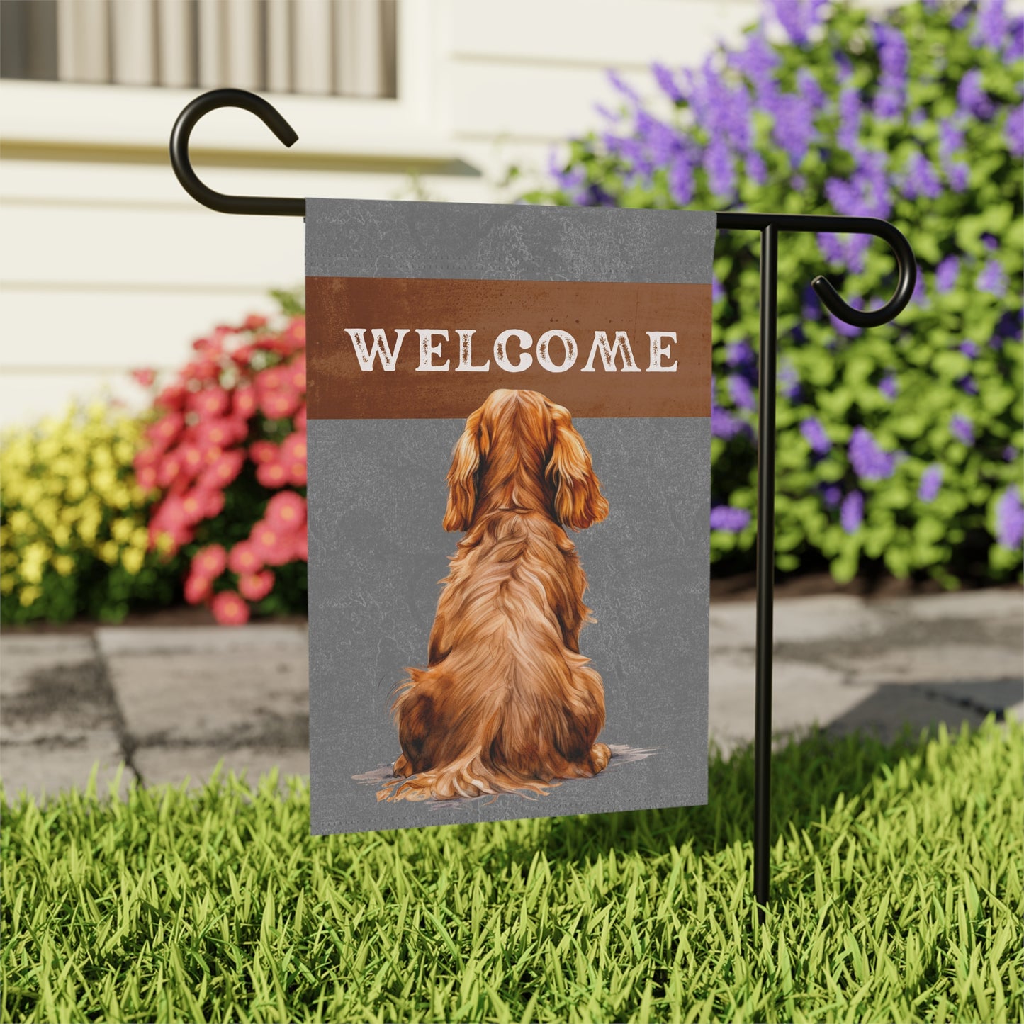 Cocker Spaniel Welcome 2-Sided Garden & House Flag/Banner