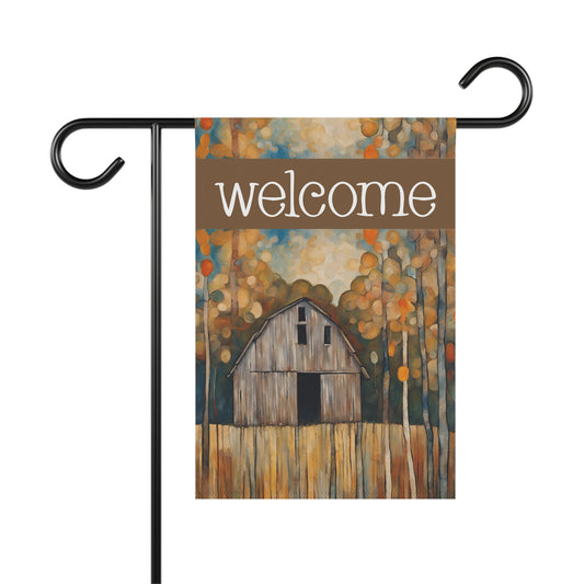 Old Barn Welcome 2-Sided Garden & House Flag/Banner