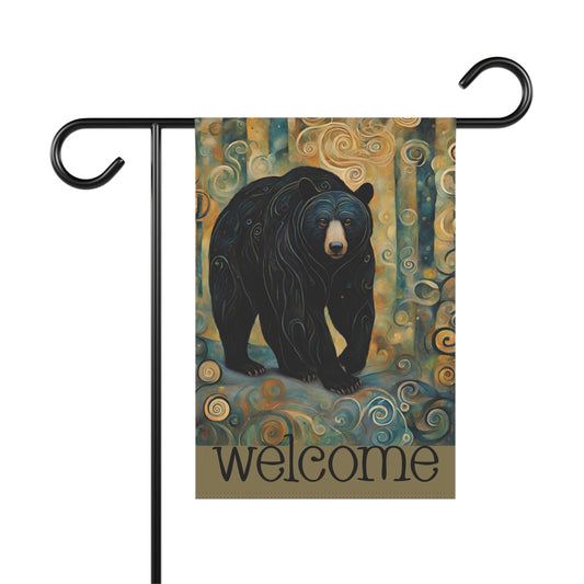 Black Bear Welcome 2-Sided Garden & House Flag/Banner