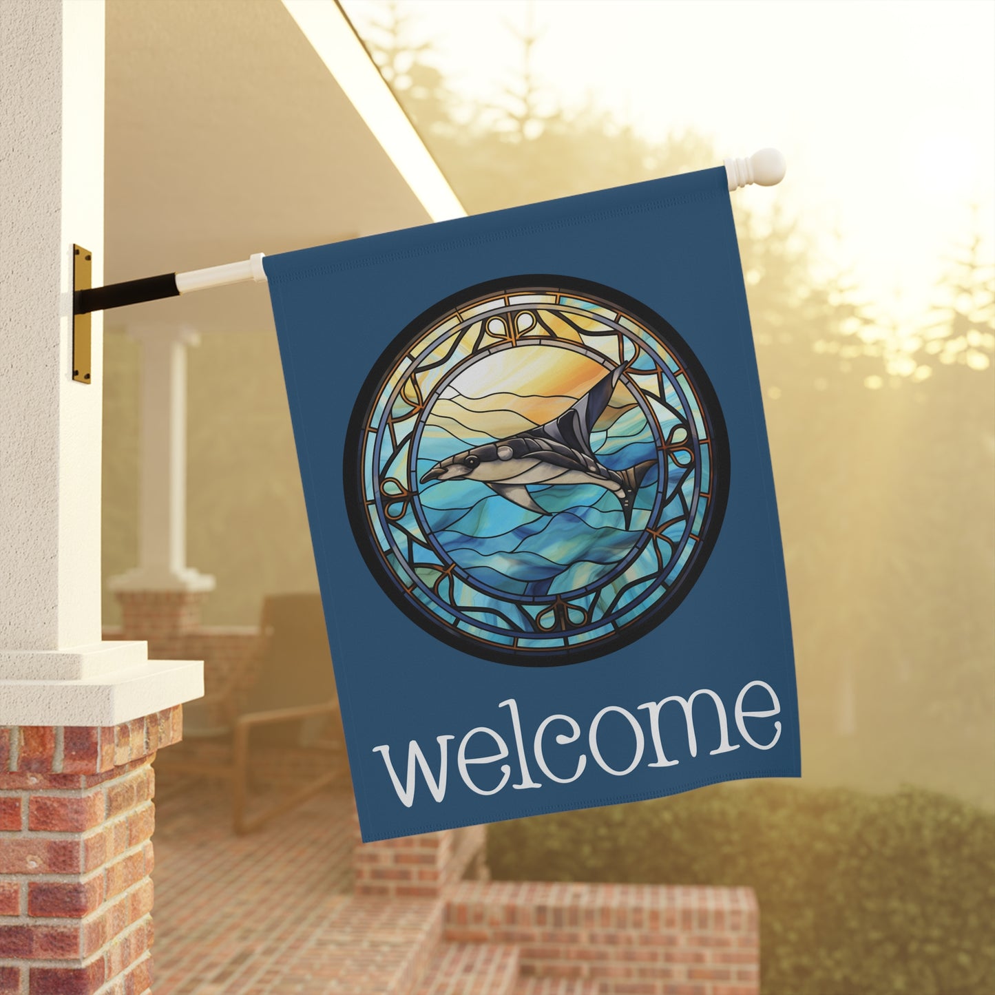 Manta Ray Welcome 2-Sided Garden & House Flag/Banner