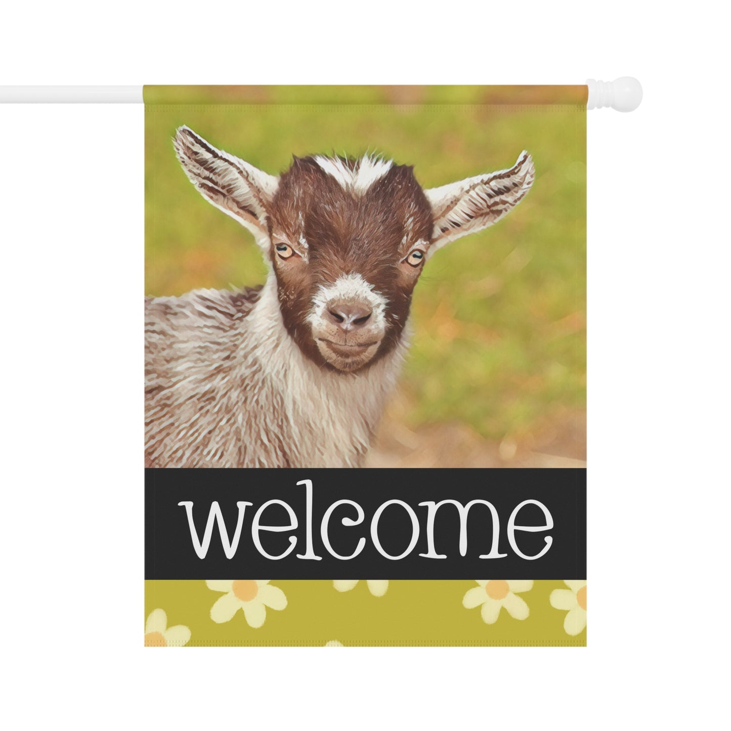 Kid Goat Welcome 2-Sided Garden & House Flag/Banner