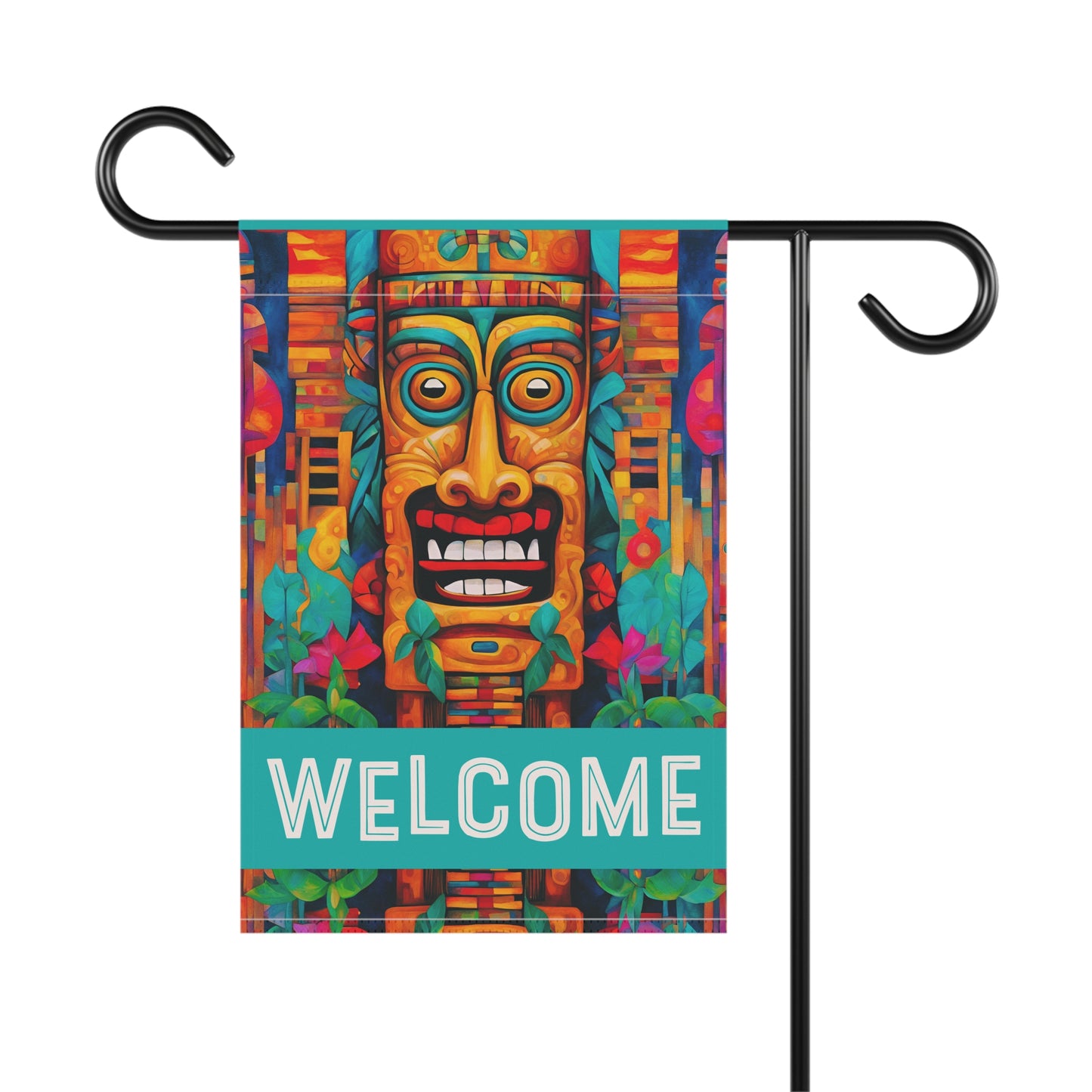 Crazy Tiki Welcome 2-Sided Garden & House Flag/Banner