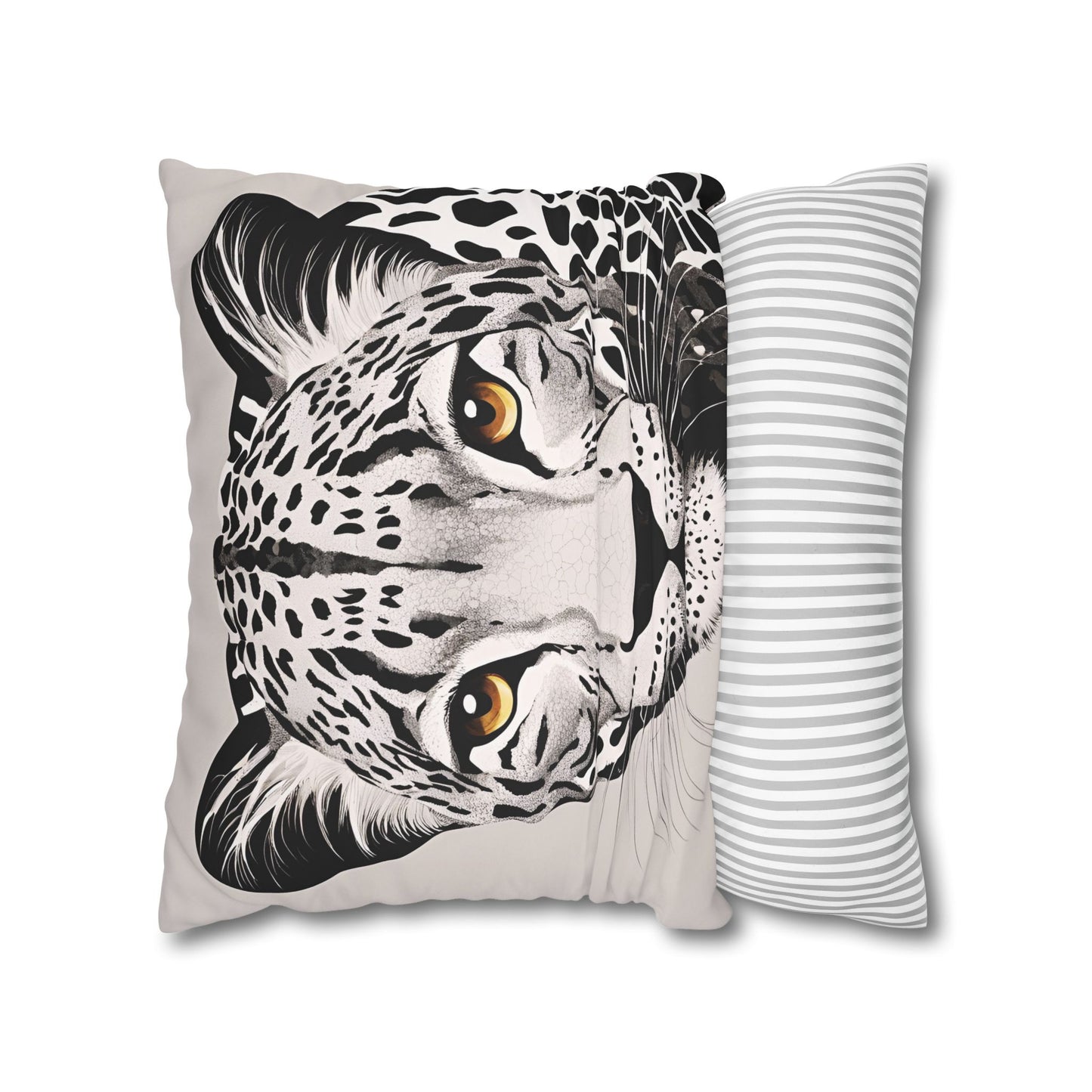 Leopard Square Poly Canvas Pillowcase