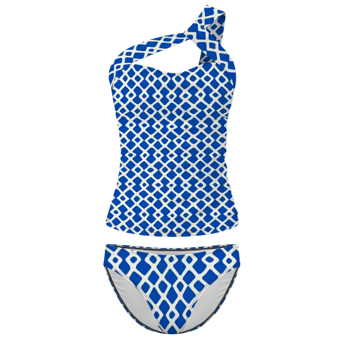 Royal Chain One-Shoulder Two Piece Tankini Swimsuit