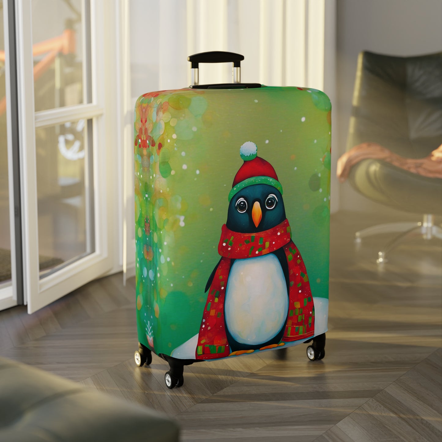 Christmas Penguin Luggage Cover