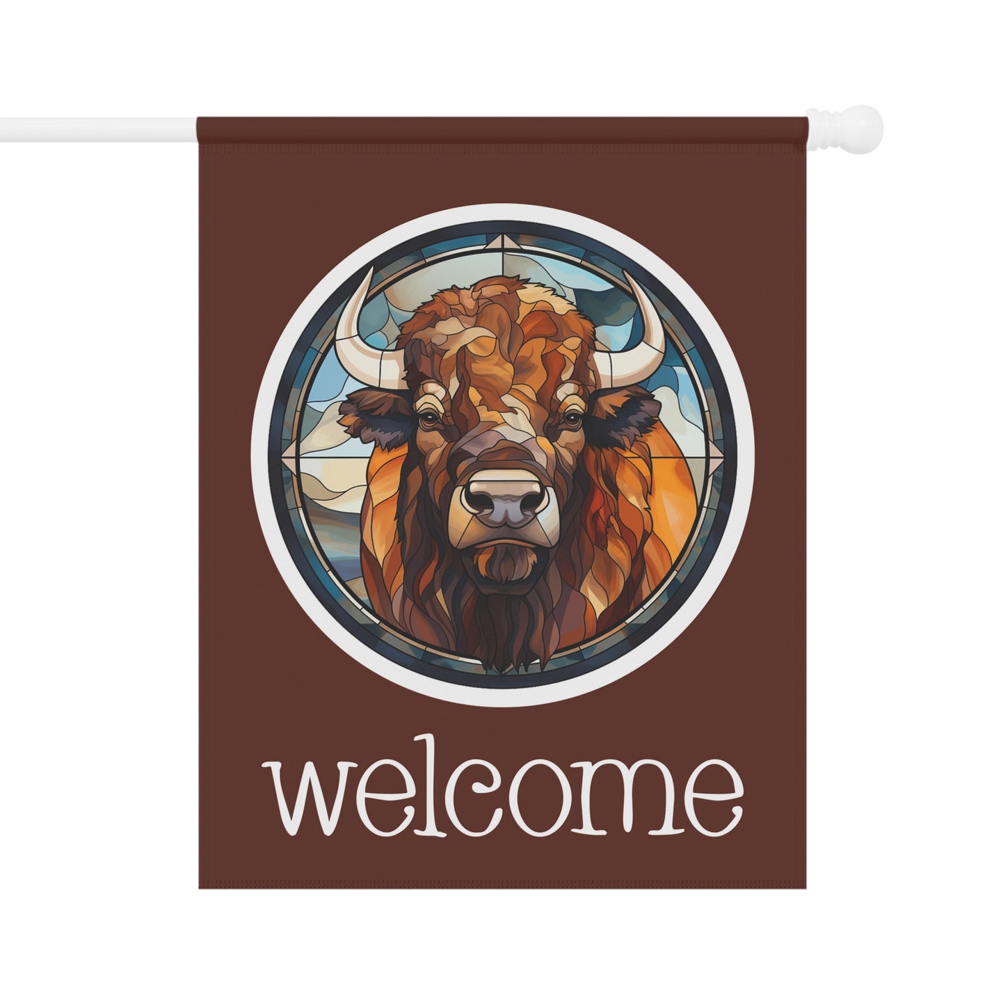 Bison Welcome 2-Sided Garden & House Flag/Banner