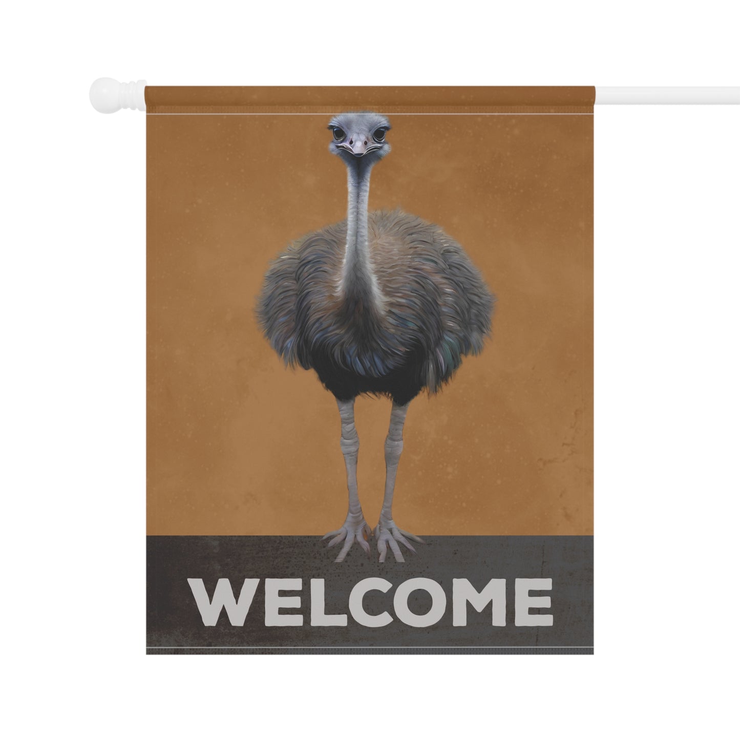 Ostrich Welcome 2-Sided Garden & House Flag/Banner