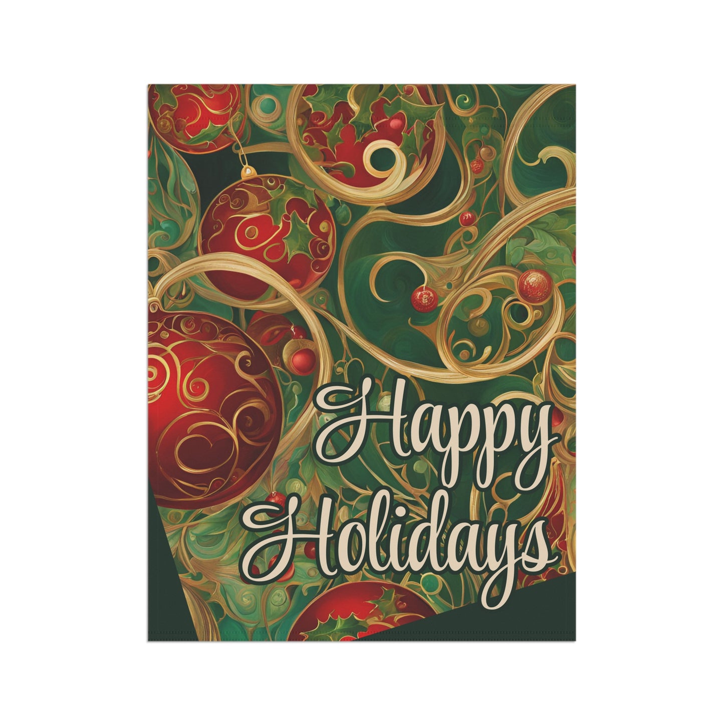 Happy Holidays Abstract 2-Sided Garden & House Flag/Banner