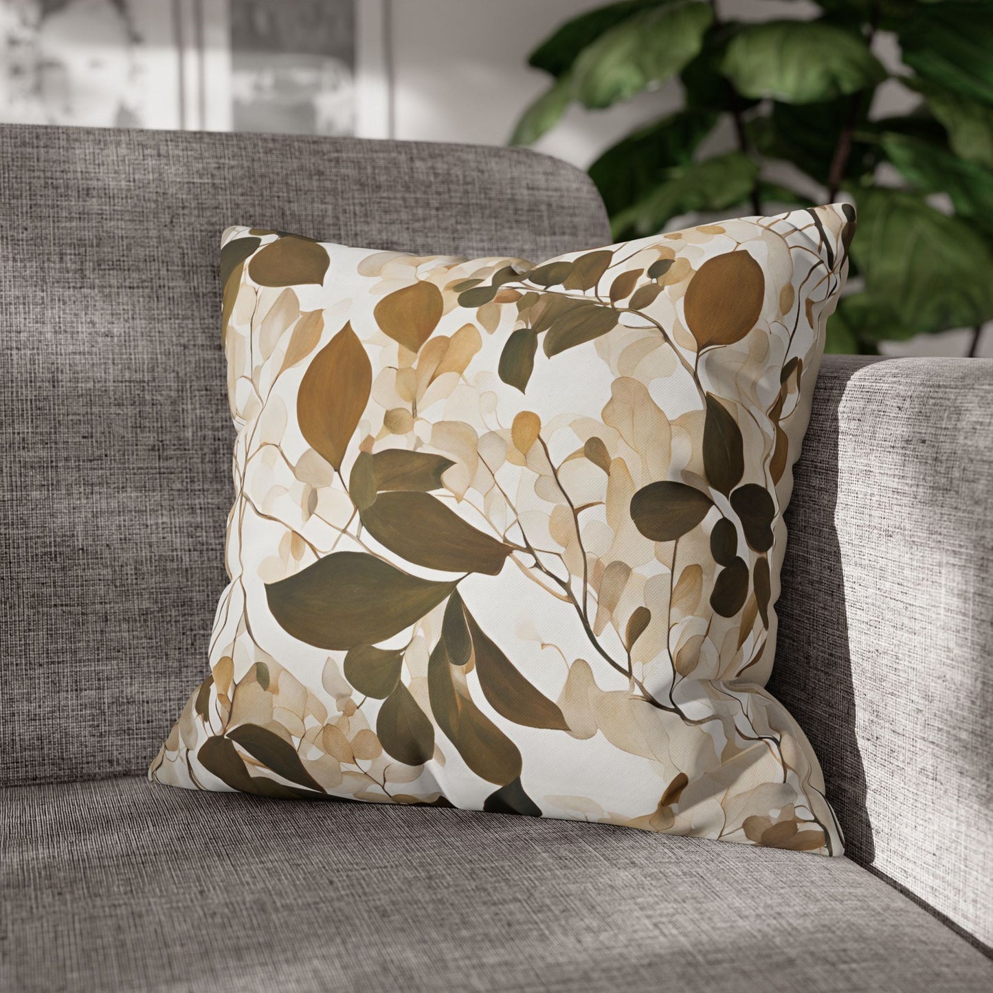 Butterfiled 2 Floral Square Poly Canvas Pillowcase