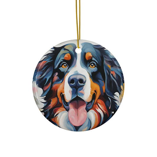 Bernese Mountain Dog 3" Ceramic Ornaments, 2-Side Print, (1pc, 10pcs)