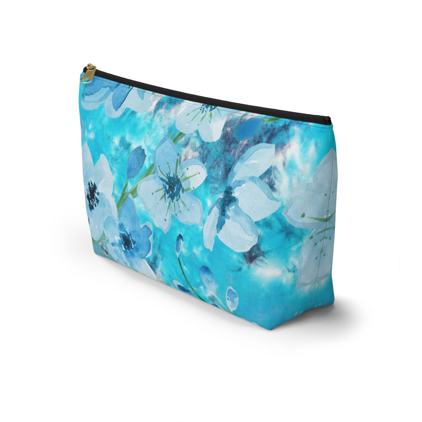 Nordic Floral Makeup Accessory Pouch w T-bottom