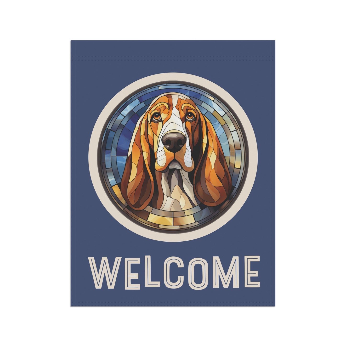 Basset Hound Welcome 2-Sided Garden & House Flag/Banner