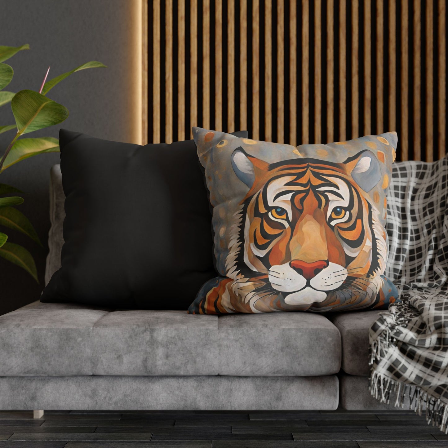 The Tiger Wildlife Square Poly Canvas Pillowcase