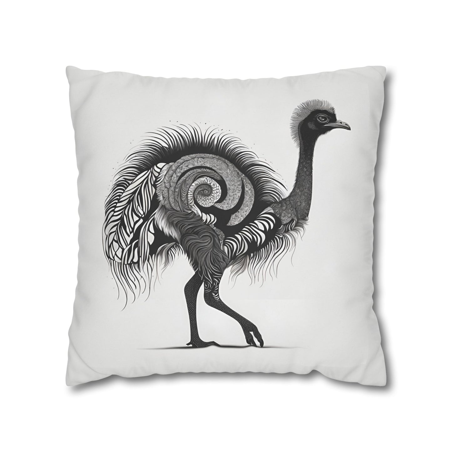 Ostrich Square Poly Canvas Pillowcase