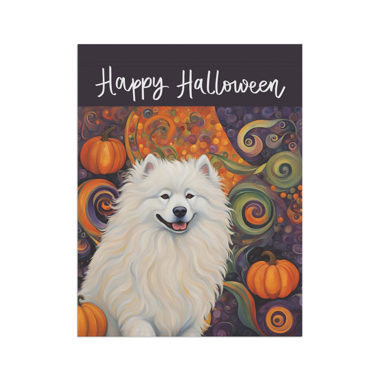 Samoyed Happy Halloween 2-Sided Garden & House Flag/Banner