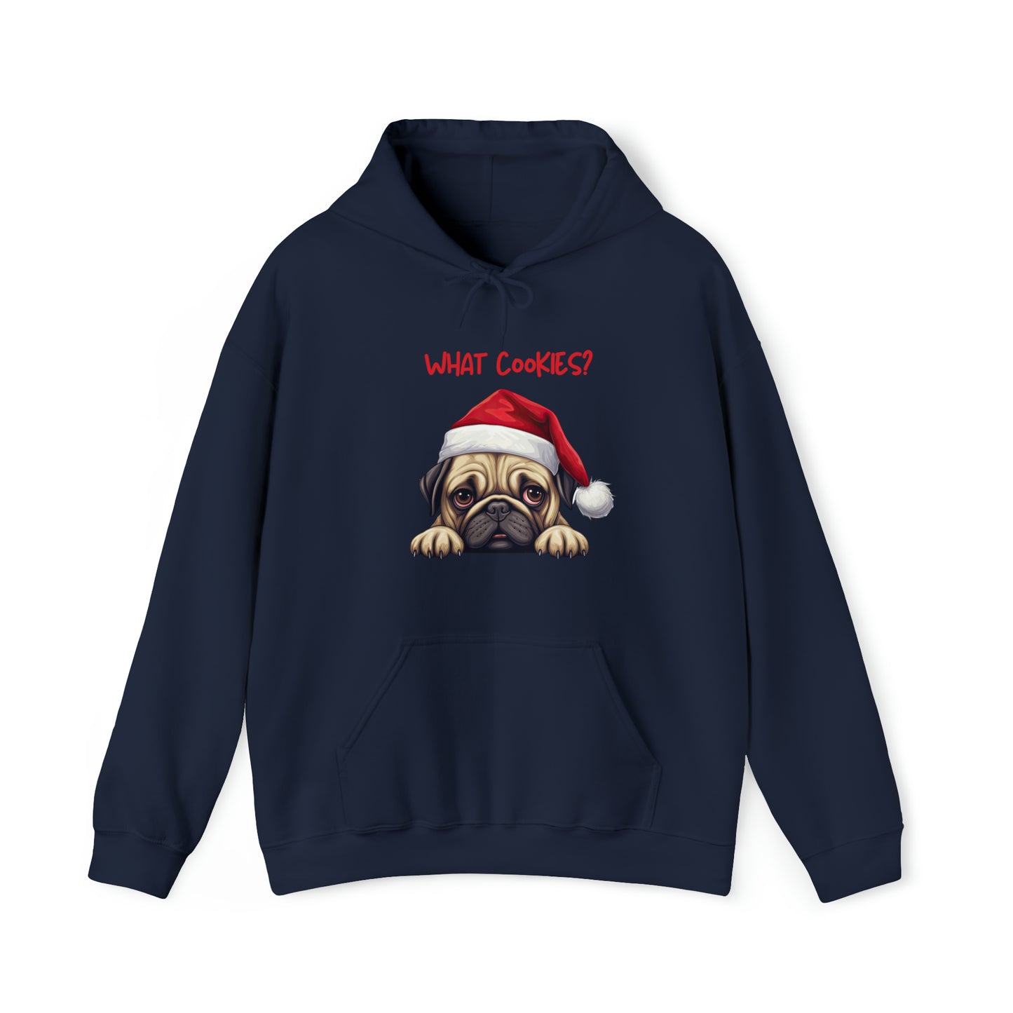 What Cookies? Pug in Santa Hat Unisex Heavy Blend™ Hooded Sweatshirt