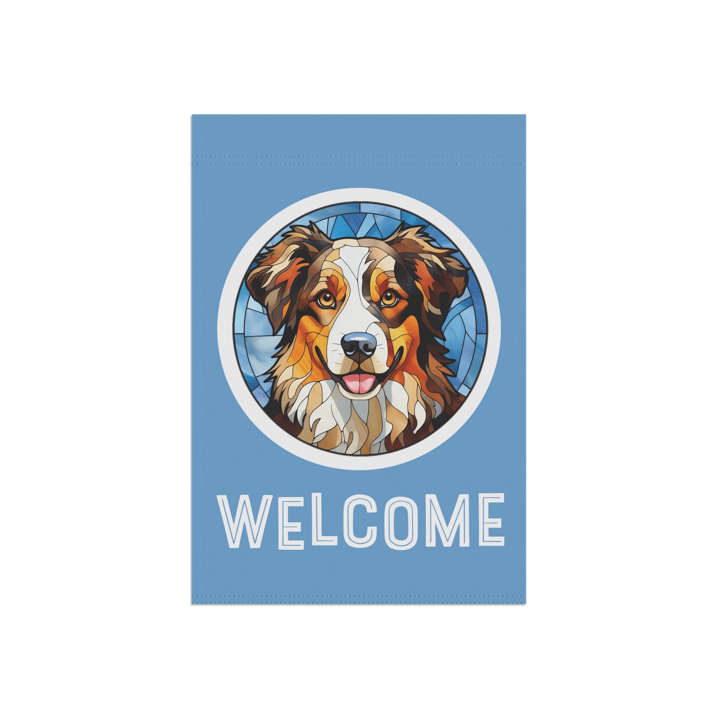 Miniature American Shepherd Welcome 2-Sided Garden & House Flag/Banner