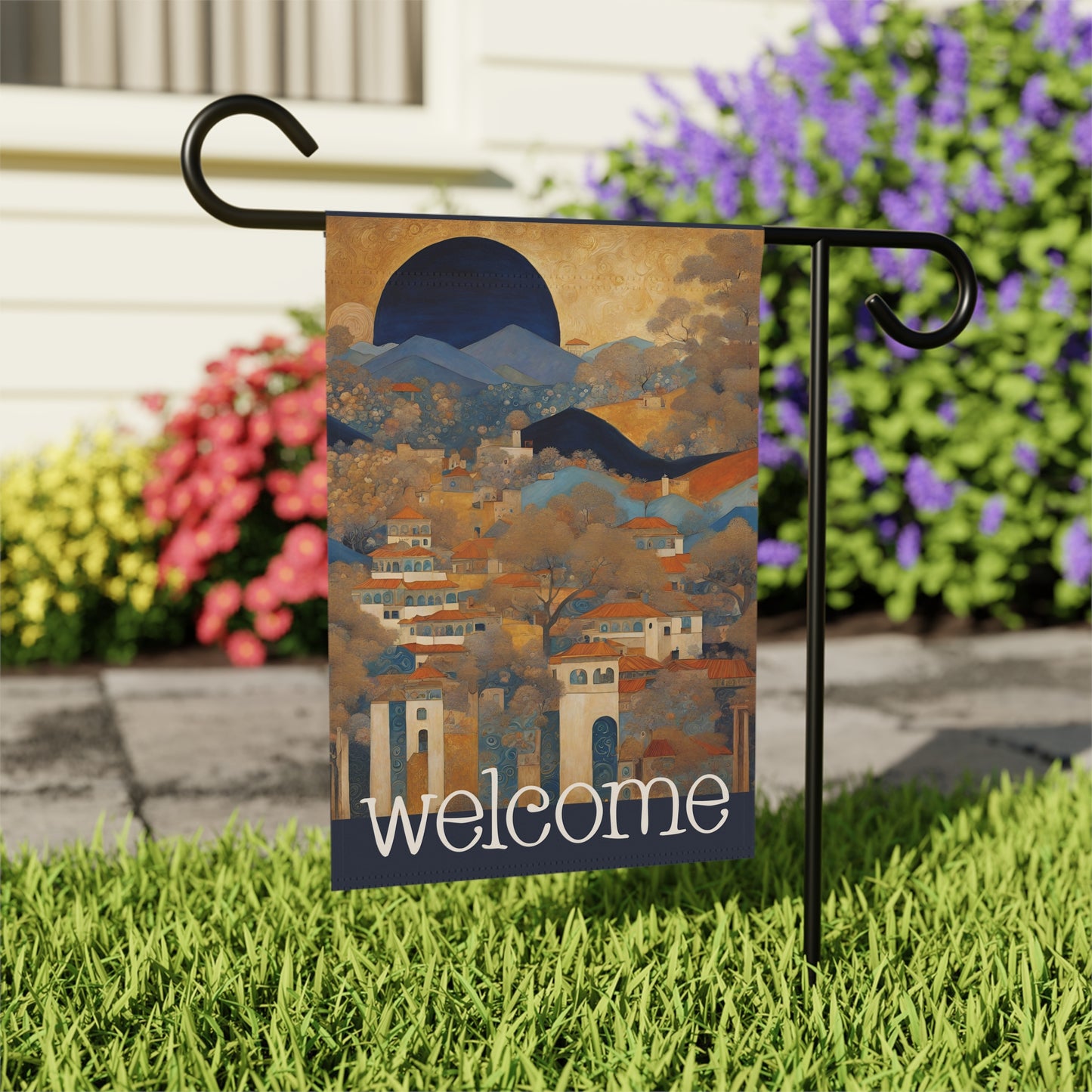 Moon Rising Welcome 2-Sided Garden & House Flag/Banner