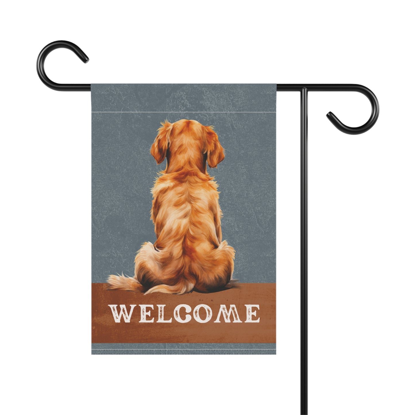 Golden Retriever Welcome 2-Sided Garden & House Flag/Banner