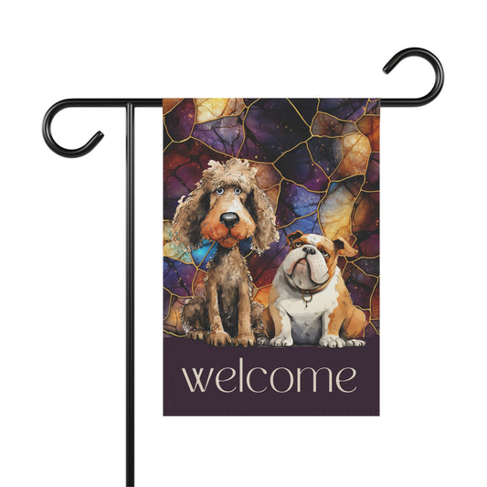 Dog Friends Welcome 2-Sided Garden & House Flag/Banner