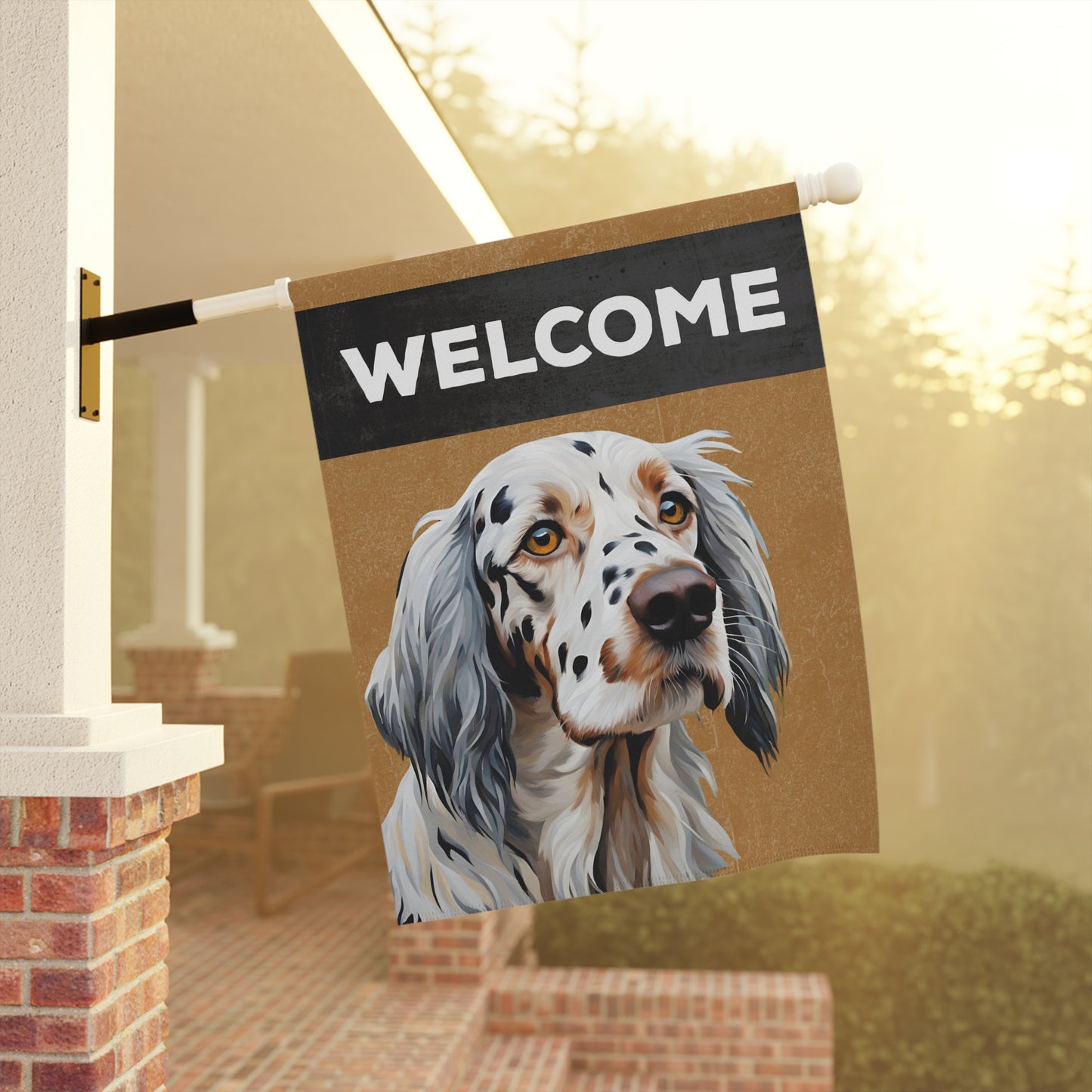 English Setter Welcome 2-Sided Garden & House Flag/Banner