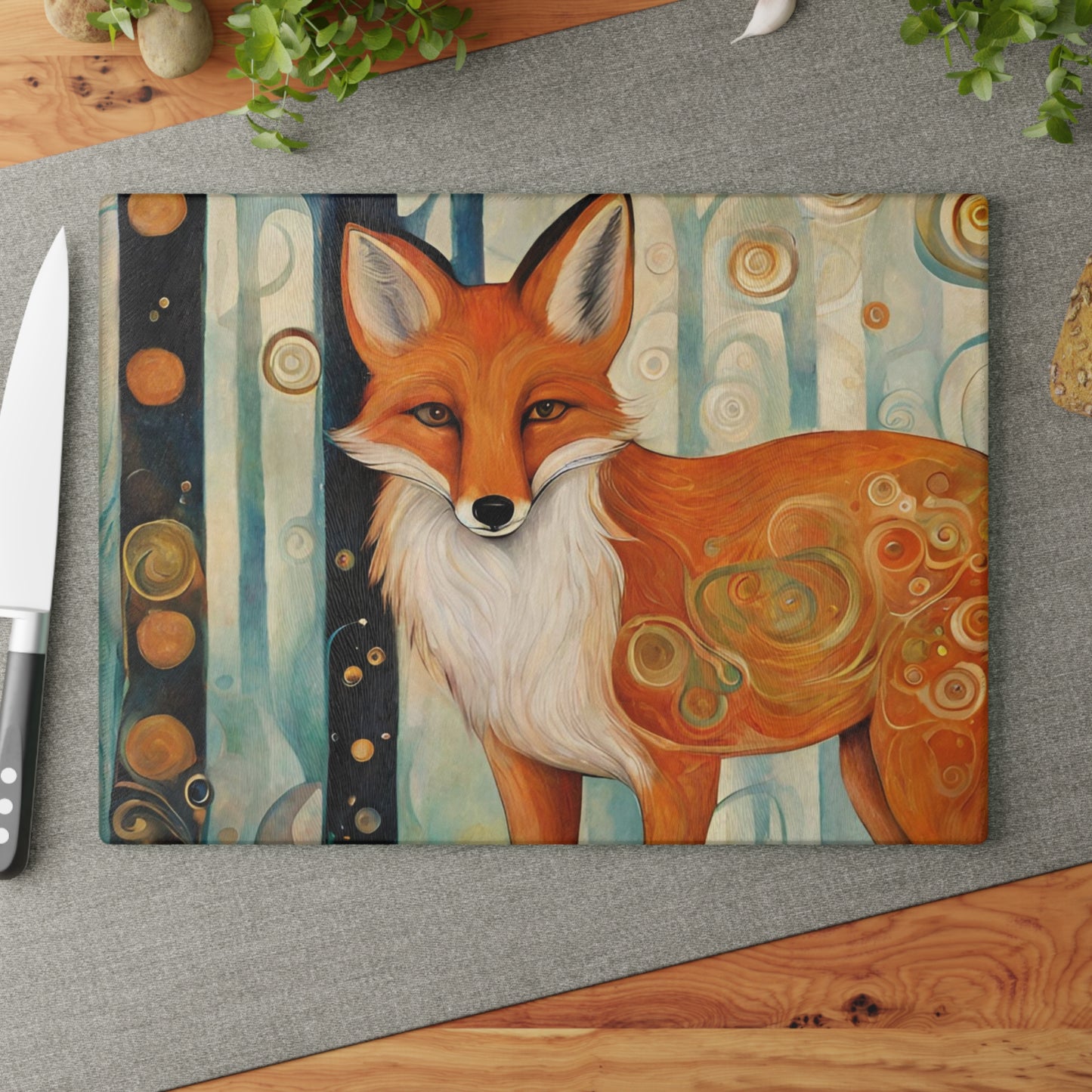 The Fox Tempered Glass Cutting Board