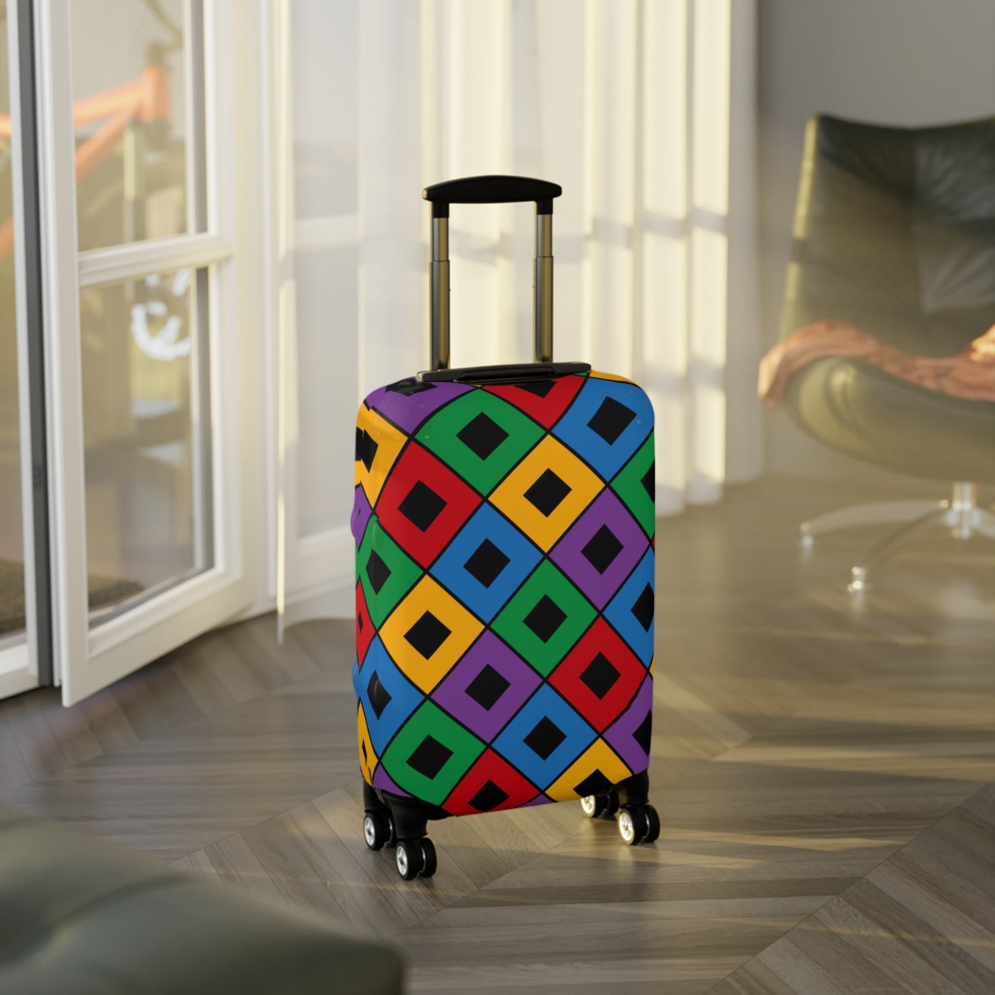 Connor Bright Squares Luggage Cover