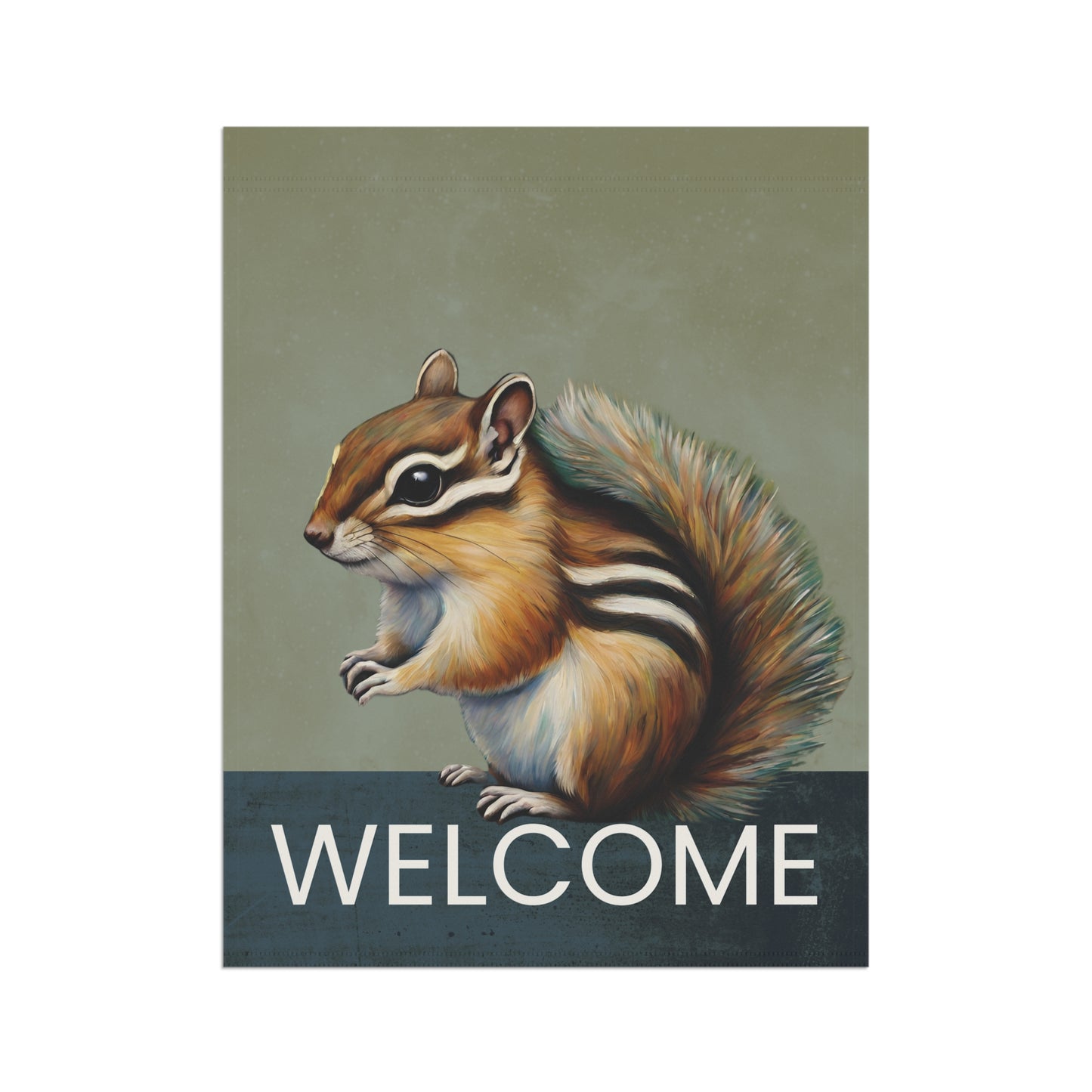 Chipmunk Welcome 2-Sided Garden & House Flag/Banner