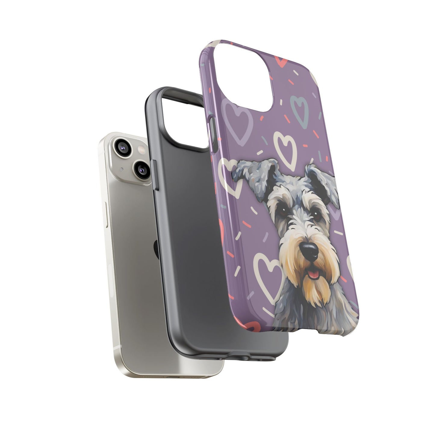 Miniature Schnauzer Love iPhone Samsung Galaxy Google Pixel Glossy Tough Case