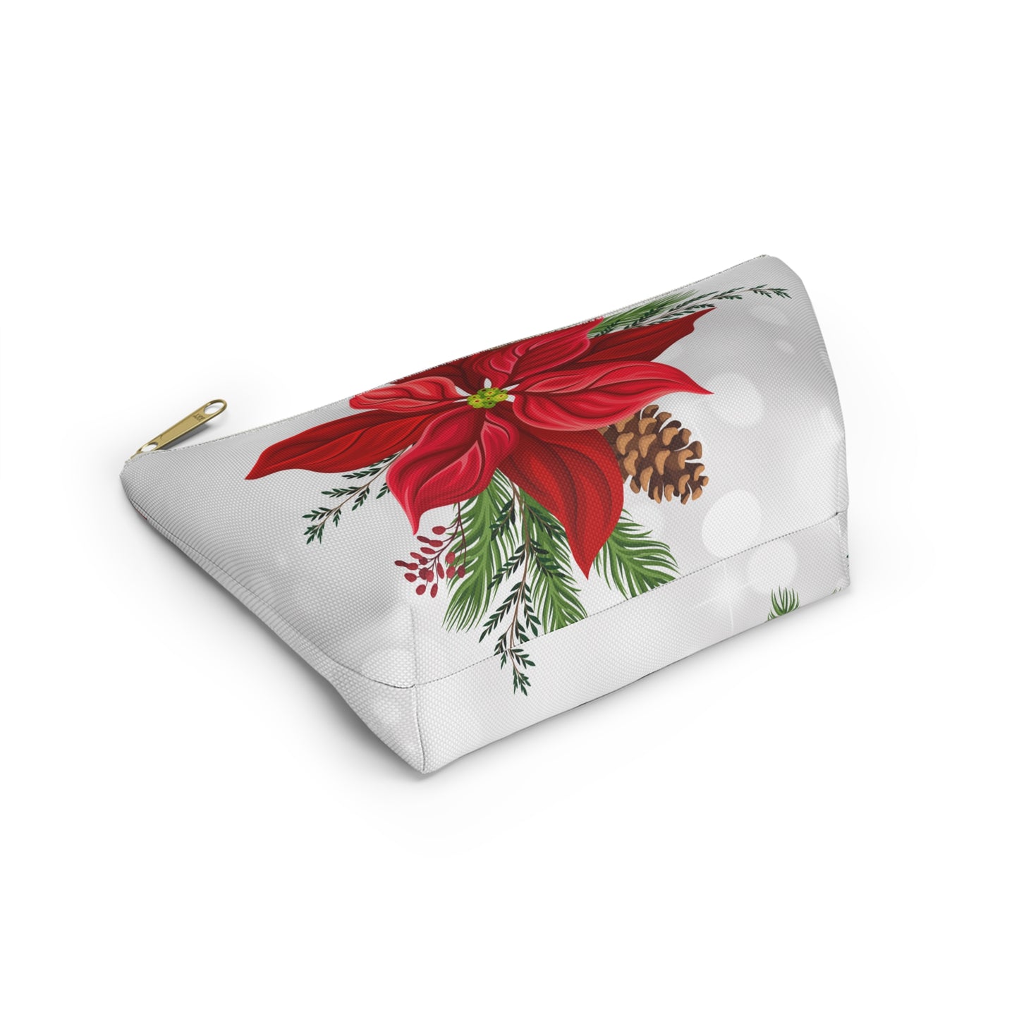 Big Poinsettia Accessory Pouch w T-bottom