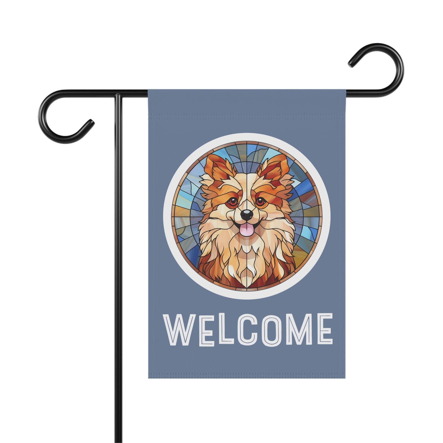 Pomeranian Welcome 2-Sided Garden & House Flag/Banner