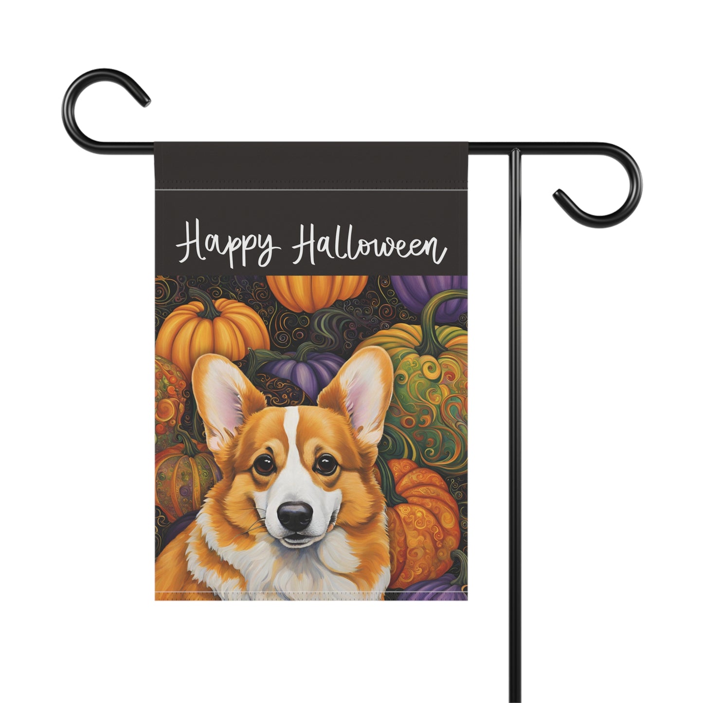 Corgi Happy Halloween 2-Sided Garden & House Flag/Banner