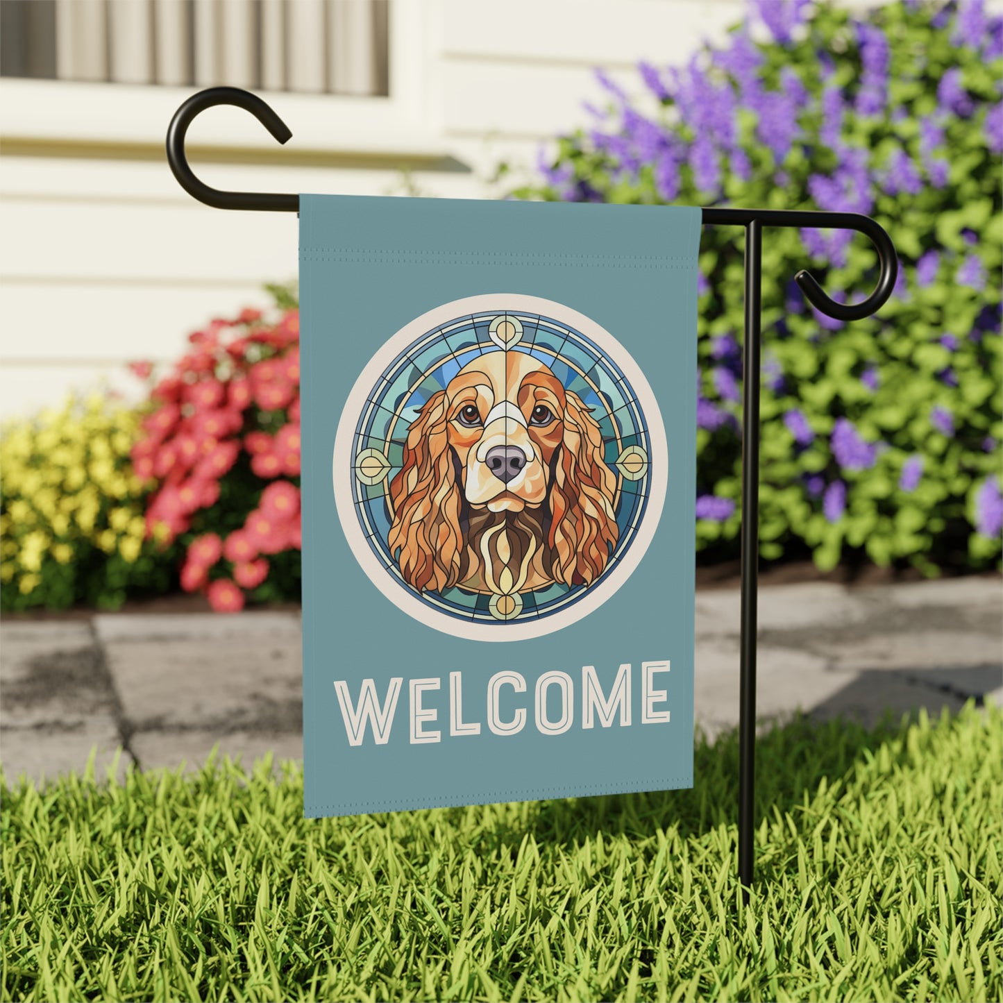 Cocker Spaniel Welcome 2-Sided Garden & House Flag/Banner