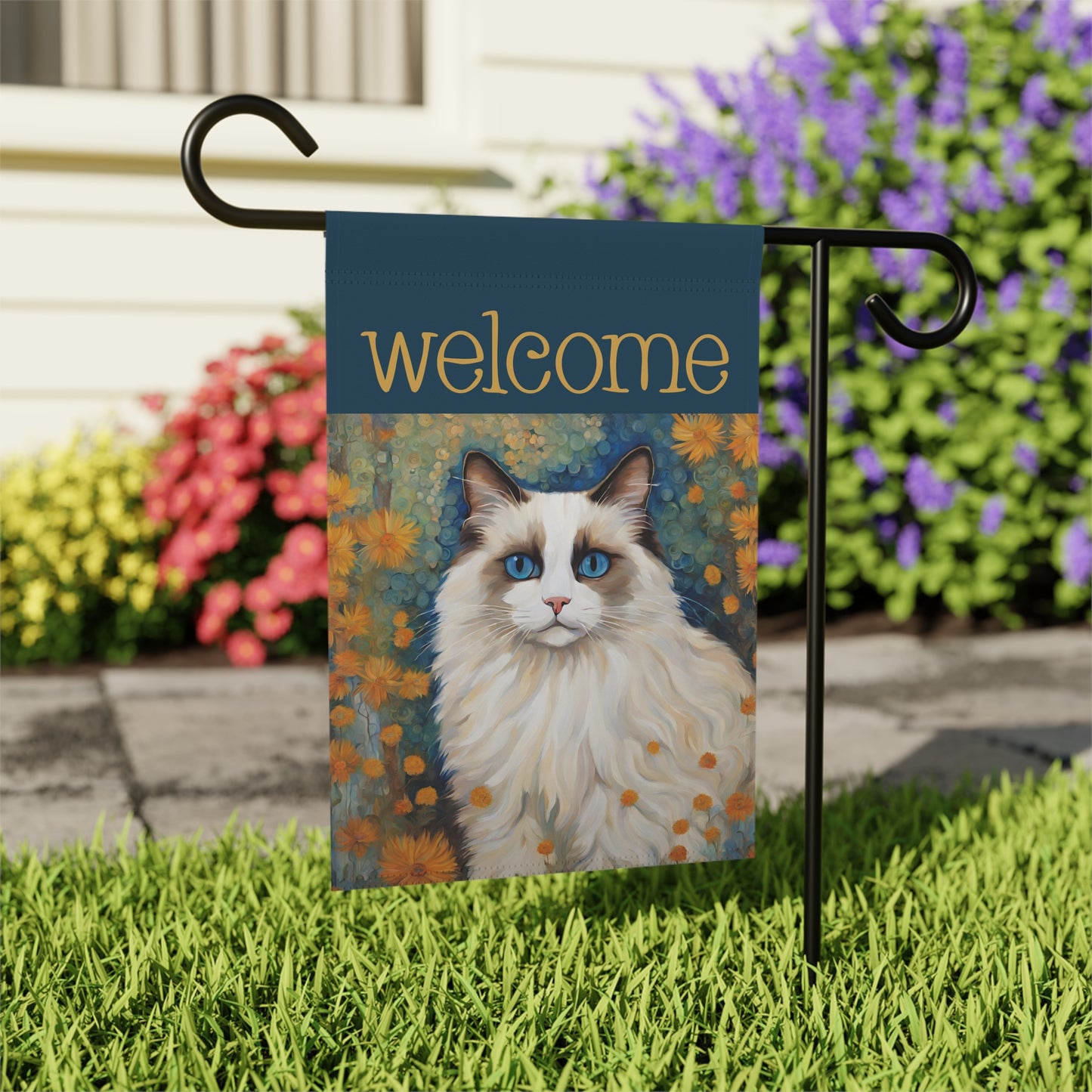 Ragdoll Welcome 2-Sided Garden & House Flag/Banner