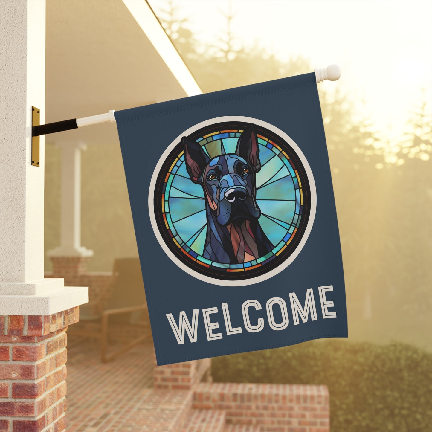 Great Dane Welcome 2-Sided Garden & House Flag/Banner