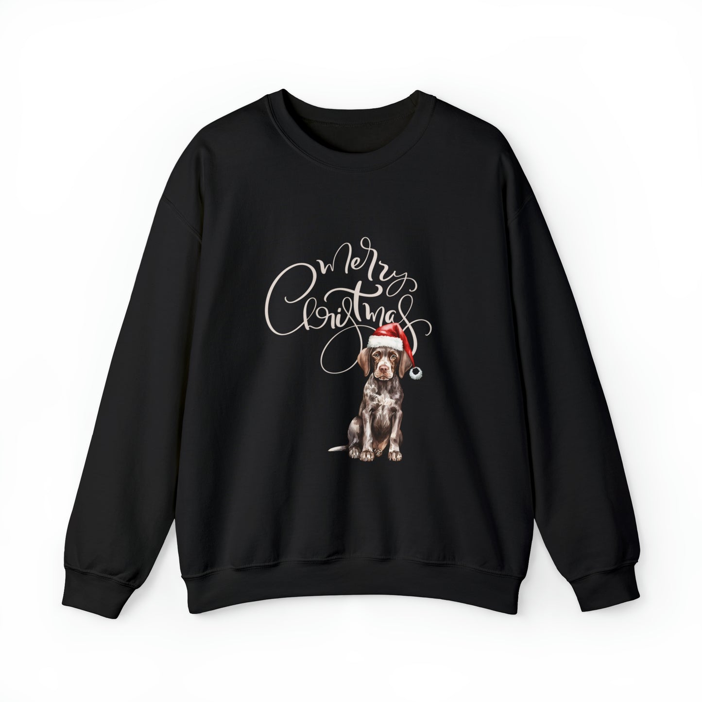 Merry Christmas Puppy in Santa Hat Unisex Heavy Blend™ Crewneck Sweatshirt