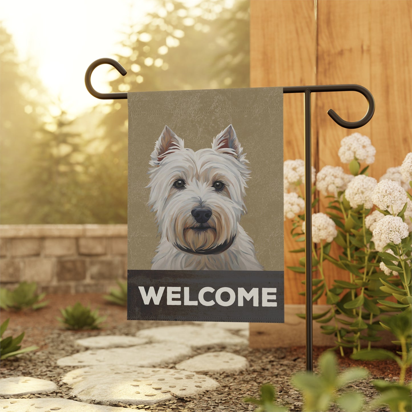 West Highland Terrier Welcome 2-Sided Garden & House Flag/Banner