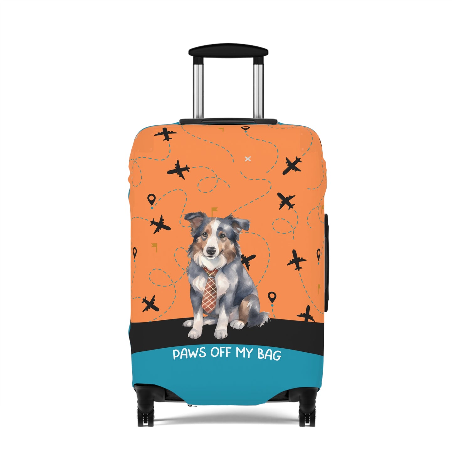 Border Collie in Tie Paws Off My Bag Luggage Cover