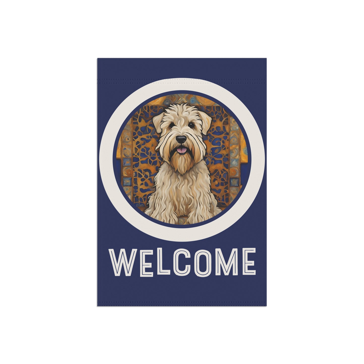 Wheaten Terrier Welcome 2-Sided Garden & House Flag/Banner