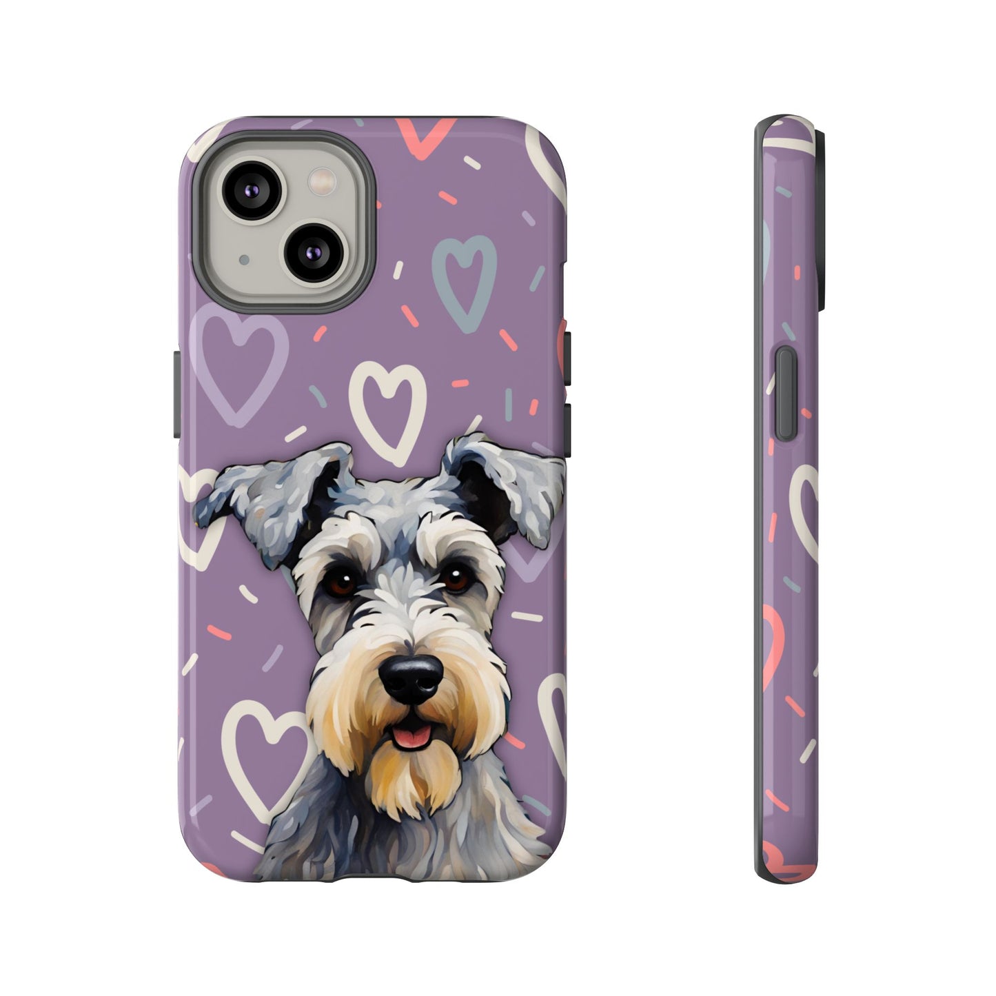 Miniature Schnauzer Love iPhone Samsung Galaxy Google Pixel Glossy Tough Case