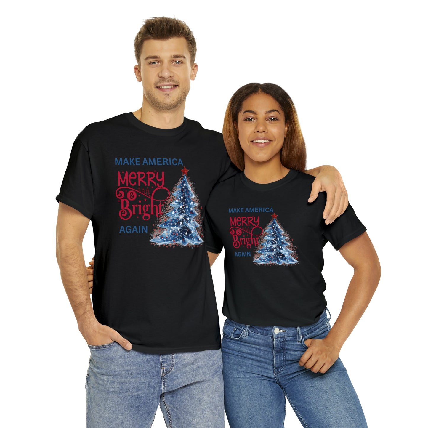 Make America Merry & Bright Again 1 Unisex Heavy Cotton Tee