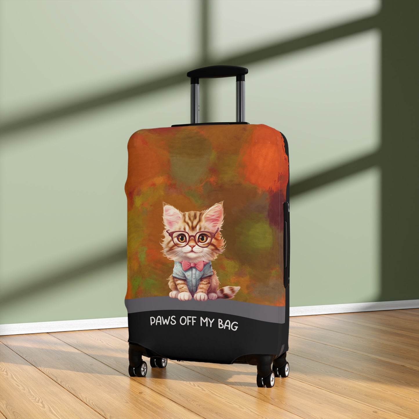 Kitten In Denim Shirt Paws Off My Bag Luggage Cover