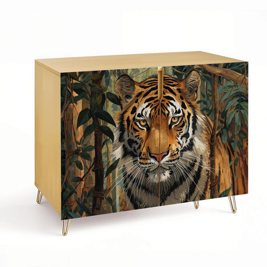 Tiger Art Wooden Storage Cabinet (Made in USA)